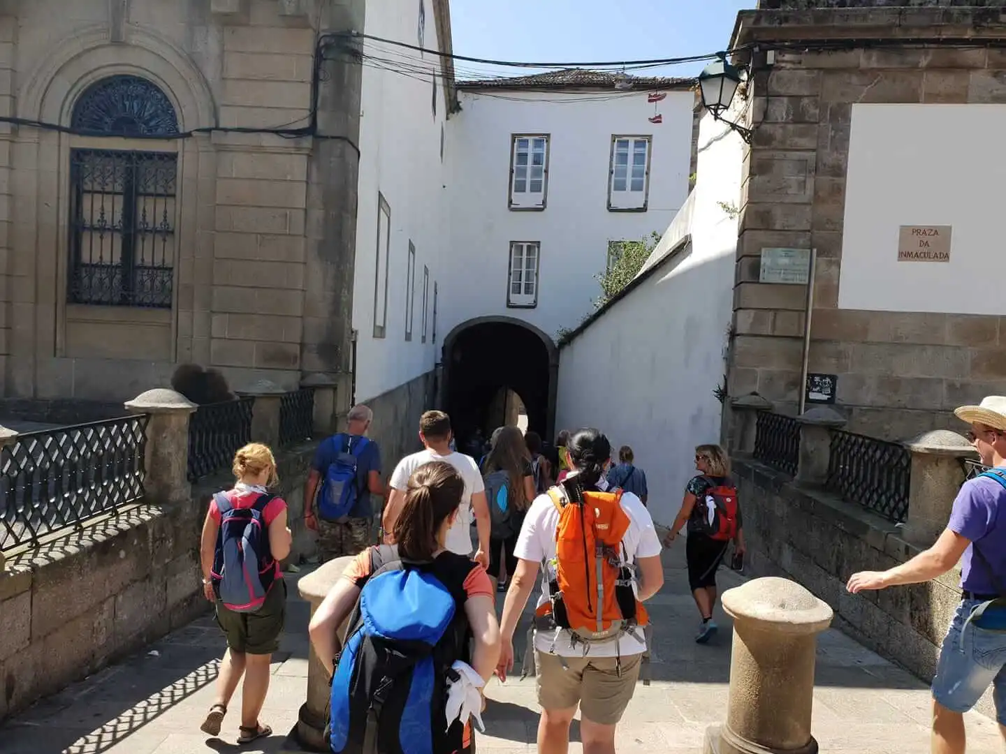 Érkezés Santiago de Compostelába – Praza da Inmaculada, a Camino célja